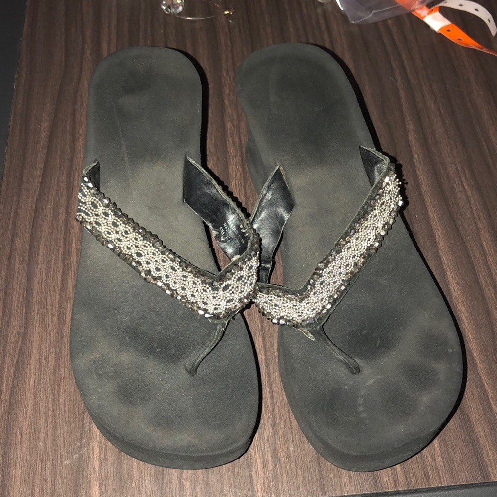 Beaded flip flops
